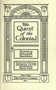 The quest of the colonial by Shackleton, Robert