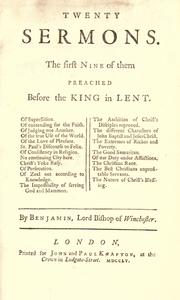 Cover of: Twenty sermons: the first nine of them preached before the King in Lent ...