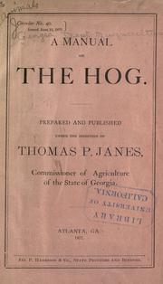 Cover of: manual on the hog.