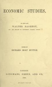 Cover of: Economic studies by Walter Bagehot