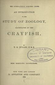 Cover of: An introduction to the study of zoology by Thomas Henry Huxley