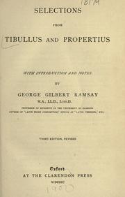 Cover of: Selections from Tibullus and Propertius by Albius Tibullus