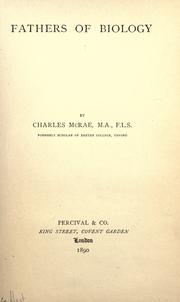 Cover of: Fathers of biology by Charles McRae