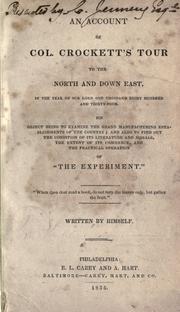 An account of Col. Crockett's tour to the North and down East by Davy Crockett