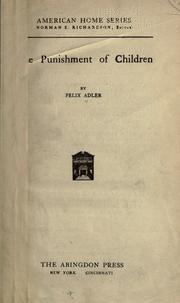 Cover of: punishment of children