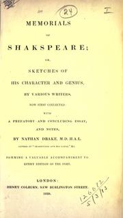 Cover of: Memorials of Shakspeare by Nathan Drake