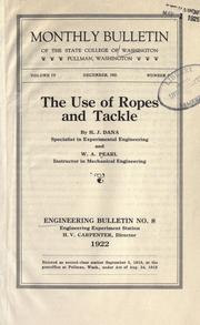 Cover of: The use of ropes and tackle