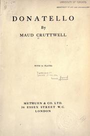 Cover of: Donatello. by Maud Cruttwell