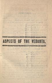 Cover of: Aspects of the Vedanta. by 