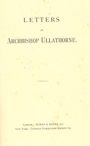 Cover of: Letters of Archbishop Ullathorne