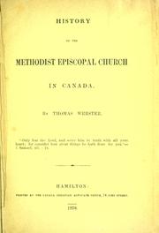 History of the Methodist Episcopal Church in Canada by Webster, Thomas