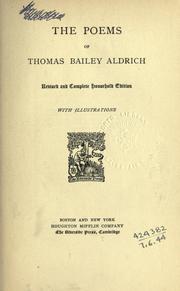 Cover of: The poems. by Thomas Bailey Aldrich