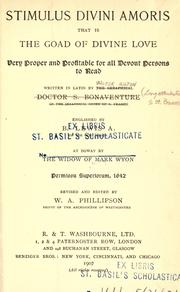 Cover of: Stimulus divini amoris by Saint Bonaventure, Cardinal
