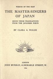 Cover of: The master-singers of Japan.