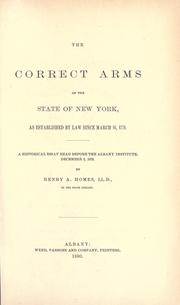 Cover of: The correct arms of the state of New York