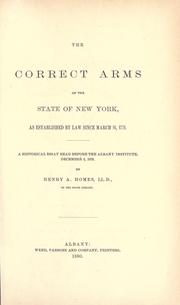 The correct arms of the state of New York by Henry Augustus Homes