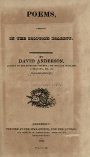 Cover of: Poems, chiefly in the Scottish dialect. by David Anderson