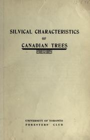 Cover of: Silvical characteristics of Canadian trees.