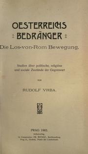 Cover of: Oesterreichs Bedr©·anger by Rudolf Vrba