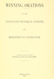 Cover of: Winning orations of the Inter-state oratorical contests, and biographies of contestants.