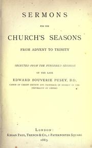 Cover of: Sermons for the Church's seasons: from Advent to Trinity