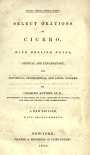 Cover of: Select orations by Cicero