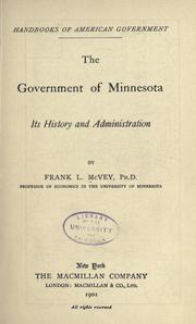 Cover of: The government of Minnesota by Frank Le Rond McVey