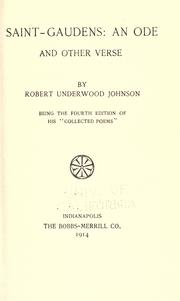 Cover of: Saint-Gaudens: an ode, and other verse by Robert Underwood Johnson