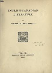 Cover of: English-Canadian literature.