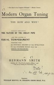 Cover of: Modern organ tuning by Hermann Smith