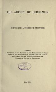 The artists of Pergamum by Henrietta Josephine Meeteer