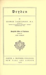 Cover of: Dryden by Saintsbury, George