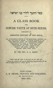 Class book for Jewish youth of both sexes by H. A. Henry