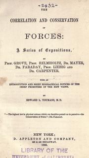 Cover of: The correlation and conservation of forces by Edward Livingston Youmans