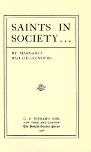 Cover of: Saints in society