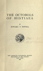 Cover of: The octobols of Histiaea by Edward Theodore Newell