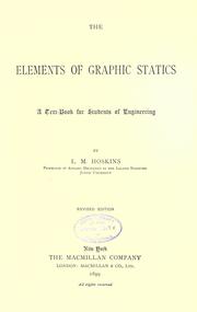 Cover of: The elements of graphic statics by L. M. Hoskins