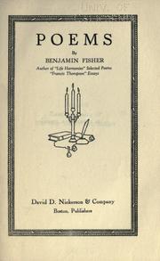 Cover of: Poems by Fisher, Benjamin Franklin