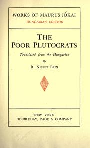 Cover of: The poor plutocrats by Jókai, Mór