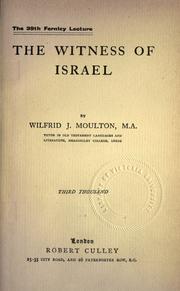 Cover of: The witness of Israel