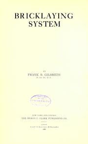 Bricklaying system by Frank B. Gilbreth