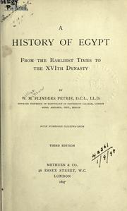 Cover of: A history of Egypt from the earliest times to the 16th dynasty.