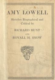 Cover of: Amy Lowell; sketches biographical and critical