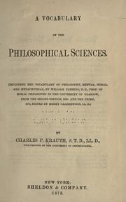 Cover of: A vocabulary of the philosophical sciences. by Krauth, Charles Porterfield