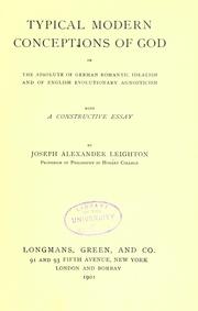 Typical modern conceptions of God by Joseph Alexander Leighton