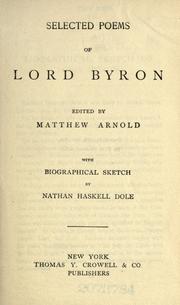 Cover of: Selected poems of Lord Byron