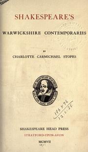 Cover of: Shakespeare's Warwickshire contemporaries by C. C. Stopes
