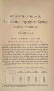 Cover of: Field experiments in oats, 1888. Germination of grass and clover seeds