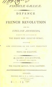 Cover of: Vindiciae gallicae. by Mackintosh, James Sir