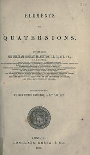 Cover of: Elements of quaternions. by William Rowan Hamilton